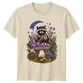 Raccoon On Mushroom T-Shirt, Floral Forestcore Aesthetic Gift