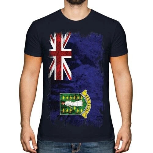 UK Virgin Islands Grunge Flag T-Shirt Jersey Gift Clothing Jersey
