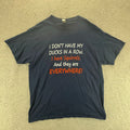 Ducks In A Row Squirrels Everywhere Funny T-Shirt Mens L Blue Dad Humor Casual
