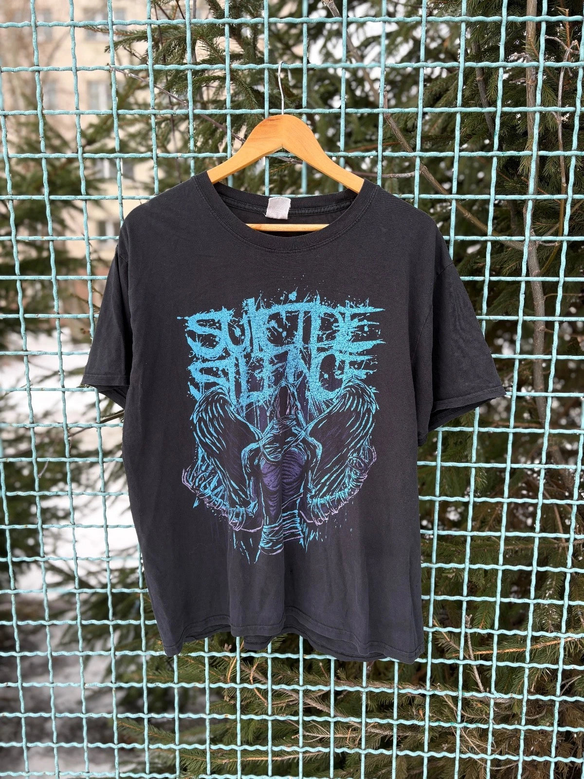Suicide Silence Vintage Men Black Y2K Hardcore Band Tee Shirt Size XL