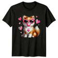 Cute Puppy Heart Sunglasses Bubble Gum Animals Puppy Mens T-Shirt Womens