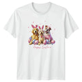 Happy Easter Womens T-Shirt Cute Bunny Dogs Dog Lover Easter Gift For Her