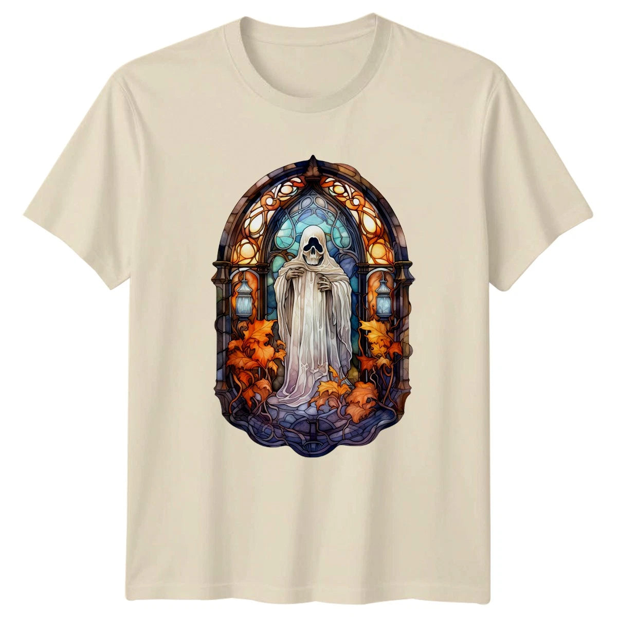 Stained Glass Ghost T-Shirt Halloween Gift For Him And Her