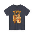 Funny Da Pope Chicago Style Hot Dog Unisex Tee, Ketchup Is A Sin, Humor Shirt,