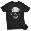 Skull Grunge Black White Art Graphic Women Men T-Shirt