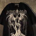 Unisex T-Shirt Gothic Angel Cross Graphic Print Grunge Alt Y2K Oversized