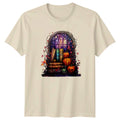 Stained Glass Books Halloween T-Shirt Gift For Him And Her