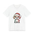 Minimal Santa Puppy T-Shirt | modern santa graphic, abstract christmas shirt