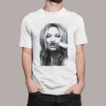 KATE MOSS MOUSTACHE T SHIRT COOL FUNNY ADULTS KIDS