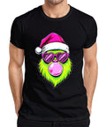 Grinch Christmas Bubblegum Heart Glasses Neon Kawaii Santa PopArt Men's T-Shirt