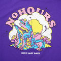 NO HOURS Only Lazy Daze Frogs Mushrooms T Shirt Mens Medium Purple Short Sleeve