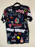 McKoy Deluxxe T-Shirt Size Medium Graffiti Graphic Y2K Hip Hop Art to wear Black