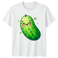 Cute Kawaii Pickle Smiling T-Shirt Kawaii Food Funny Pickle Gift For Him And Her