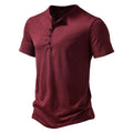 Men Plain Short Sleeve Henley T Shirt Summer Casual Pullover Loose Top Blouse
