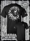 Jesus Portrait Roses 2-Sided T-Shirt - Christ God Cross Faith