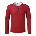 Mens Long Sleeve Casual Shirt Workout Top Sports Button solid T-shirt