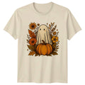 Cute Ghost and Pumpkin T-Shirt Autumn Fall Seasonal Gift For Him And Her