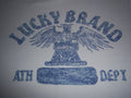 beige ATHLETIC DEPARTMENT t shirt by LUCKY BRAND - POP ART DESIGN - (M)