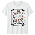 Too Cute To Spook Womens T-Shirt Cute Ghost Halloween Birthday Gift For Her