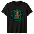 Mystical Hooded Skull Engraving T-Shirt Gothic Art Skull Birthday Gift