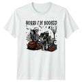 Sorry Im Booked Skeleton Reading Halloween Mens Womens Graphic Tee