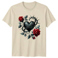Roses Gothic Heart Mens T-Shirt Womens Tee Graphic Unisex Top