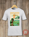 Japanese travel poster t-shirt Aesthetic japanese classic mountains 1930's art