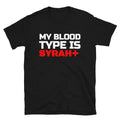 WINE Syrah Blood Type Funny Alcohol T-Shirt