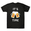 It's Tee Fashion Funny Sleeve Men's Short Time Cotton Beer T-Shirt