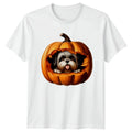 Cute Shih Tzu Dog Pumpkin T-Shirt Shih Tzu Halloween Gift For Him And Her