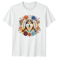 Husky T-Shirt Boho Floral Rainbow Dog Lover Birthday Gift For Him And Her