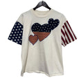 Vintage LA Sportswear American Flag Stars And Stripes Sleeves T Shirt XL 23x27.5