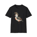 Bird Floral Watercolor Nature Boho Black T-Shirt Cute Aesthetic Print Tee
