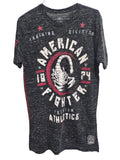American Fighters Mens Premium Athletics T-Shirt Medium Gray Short Sleeve Grunge
