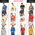 Mens T-Shirts 5 PACK Short Sleeve T-Shirt Crew Neck Multipack Designer Tee
