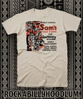 Retro Tiki Art Tee T Shirt Bar Mug Restaurant Sams Seafood Hawaiian Village CA