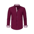 Men's Wave Point Shirt Casual Shirts Long Sleeve Button Down Tops Blouse