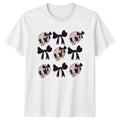 Skull With Bow Womens T-Shirt Coquette Goth Halloween Halloween Gift For Her