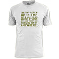 Mens Glad I Grew Up In The 70's 80's Funny T Shirt Stupid S--t