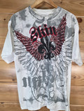 VTG Y2k Skin Industries AOP T-Shirt Men XL Cyber Grunge Tribal