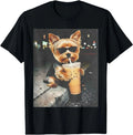Funny Yorkie Drinking Iced Coffee Cute Dog Meme Humor T-Shirt