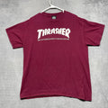 Thrasher Magazine Skateboard Y2K San Francisco T Shirt Mens L Red Graphic Cotton