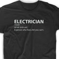 Electrician T Shirt Definition Funny Electric Gift Career Occupation Tee Men's