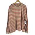 Mode of One Mens Relaxed Stripe Long Sleeve T-Shirt XXL Cinnamon Brulee