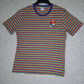 Smurfs Lazy Mushroom Fruit Striped Colorful T Shirt Medium Short Sleeve