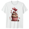 Cupcake Hearts Valentines Day Mens T-Shirt Womens Tee Graphic Unisex Top