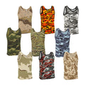Army Military US American Sleeveless Olive Camo Urban Camouflage Cotton Vest Top