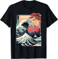 Vaporwave Glitch Aesthetic Great Wave off Kanagawa Retro T-Shirt