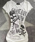 Stylish Skull Graphic White T-Shirt