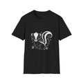 Skunk Cute Cartoon Kawaii Black Tee Nature Hearts Graphic T-Shirt